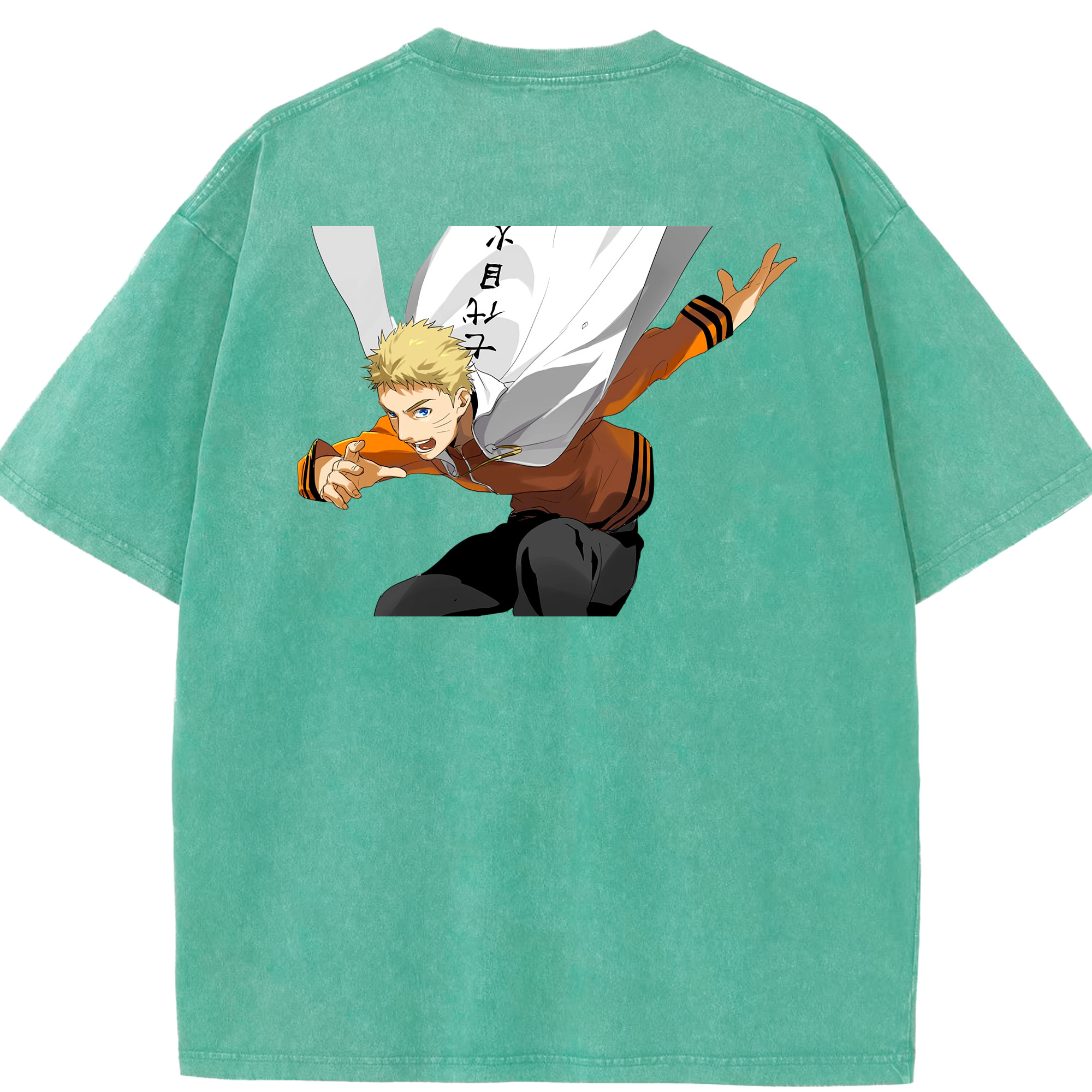 （画像用） NARUTO -ナルト- うずまき ナルト Uzumaki Naruto 綿100% ヴィンテージ風 半袖Tシャツ（背面プリント）